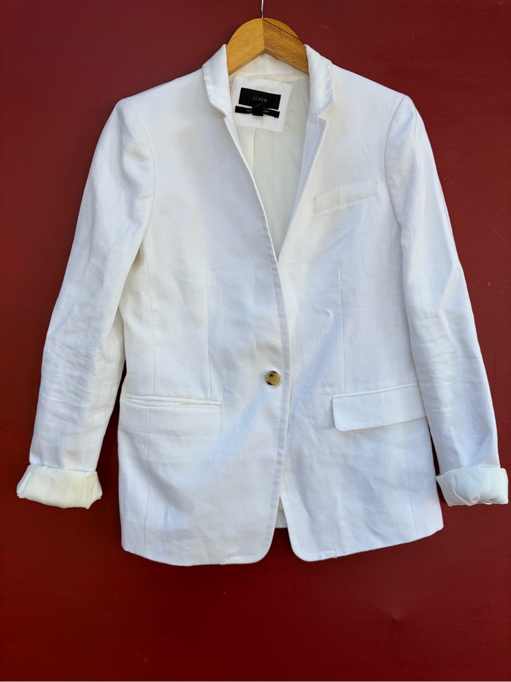 J Crew White Linen Regent Blazer